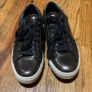 Men's Black Leather Sneakers